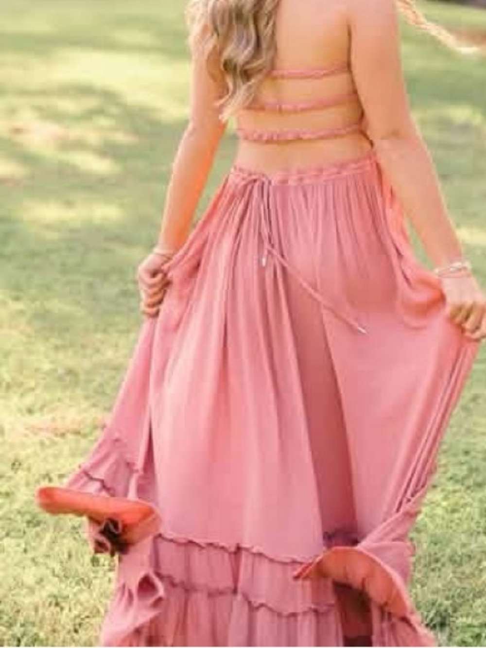 Rose Pink Women's maxi dress - Size S